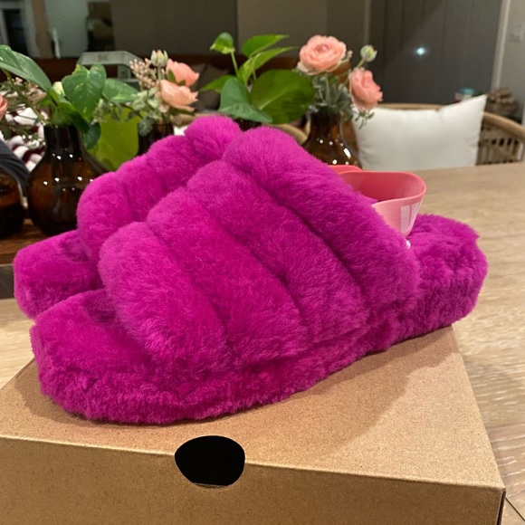 UGG | Shoes | Ugg Fluff Yeah Slide Sling Back Dragon Fruit 8 Womans Shoes |  Poshmark